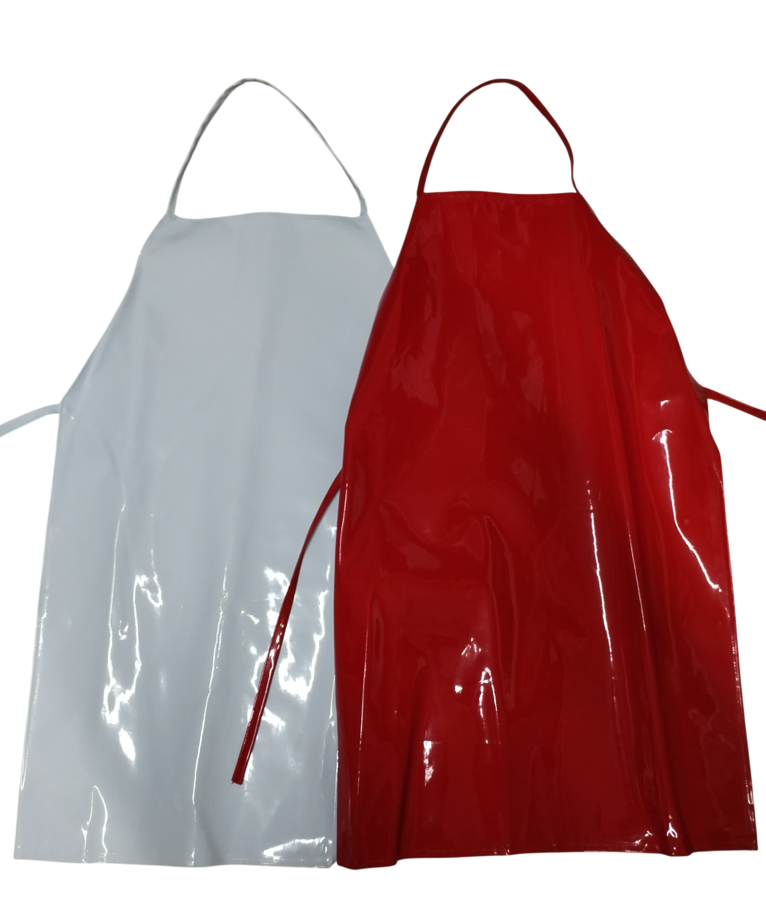 Plastic Apron Red and White
